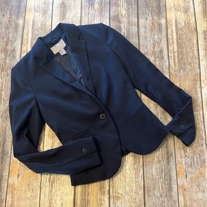 H&M Women’s Two Button Blazer Size 2, Lined, Navy Blue